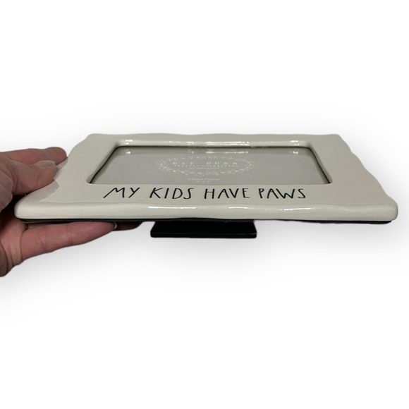 Rae Dunn Artisan Collection White & Black Ceramic My Kids Have Paws Photo Frame - Picture 5 of 11